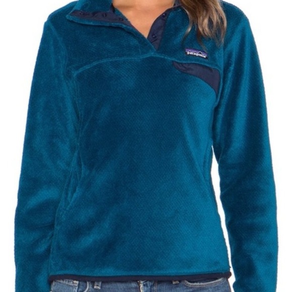 Patagonia Blue Teal Re-Tool Snap-T Pullover Fleece Jacket size Medium - Picture 3 of 7
